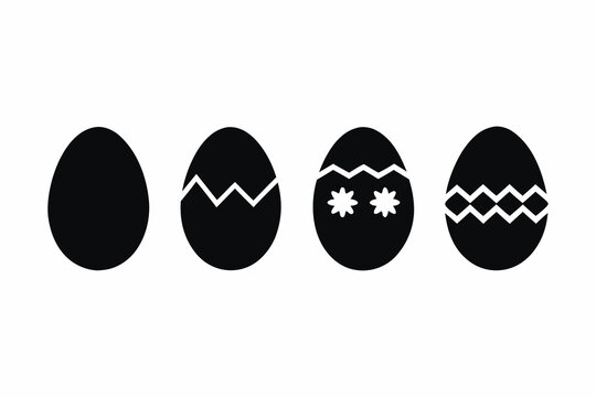 Broken easter egg silhouette, spring concept vector illustration isolated on white background