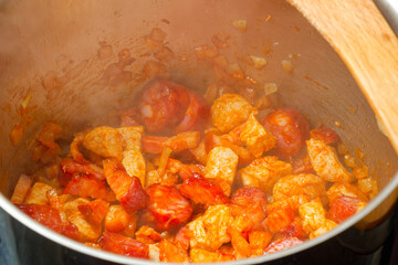 Cooking Slovak soup svatecni kapustnica