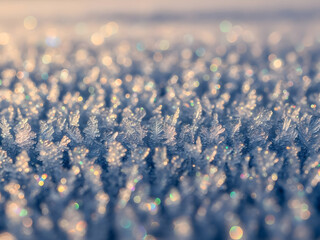 Obraz premium Close up view of sparkling ice crystals on transparent background