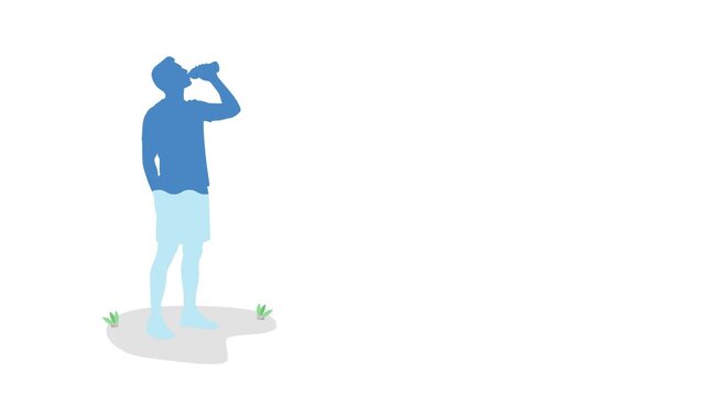 hydration animation with human silhouette for education