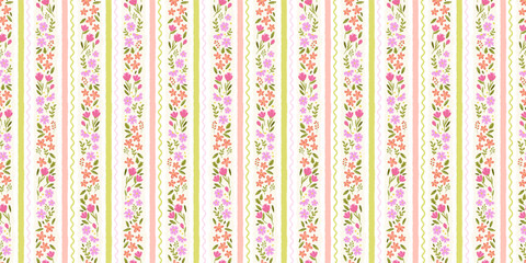Cute hand drawn ditsy seamless pattern, lovely floral background, great for textiles, banners, wallpapers, wrapping - vector design © TALVA