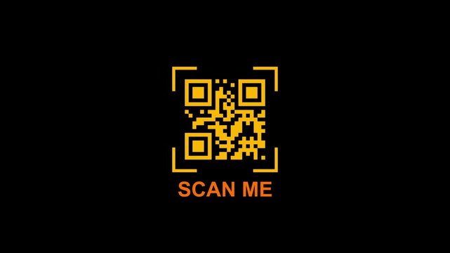 Scan me qr code barcode payment buy and sell animation. conveys modern technology payment system qr code motion. electronic bar code scanner process 4k video footage.
