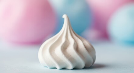 Swirl Meringue Cookie Close-Up Macro Photography