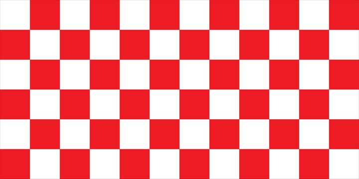 red and white chess pattern. Checkerboard seamless vector illustration. Abstract checkered checkerboard for game. Grid geometric square shapes. Race flags.