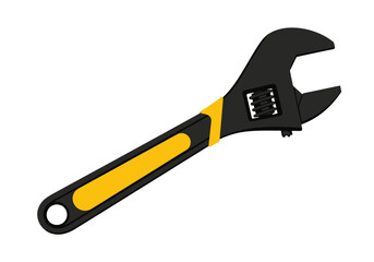 Obraz premium Adjustable wrench with yellow and black handle.