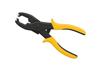 Obraz premium Professional Wire Stripper Tool with Yellow Handles.