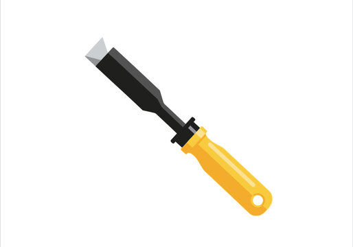 Sharp Metal Chisel Tool with Yellow Handle 1.