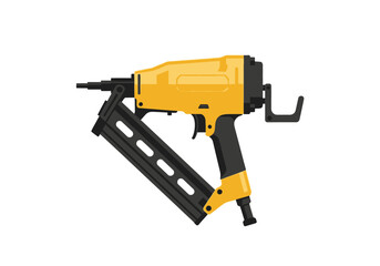 Fototapeta premium Yellow Pneumatic Nail Gun Tool for Construction and Woodworking.