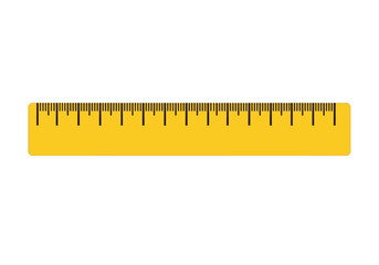 Yellow Ruler with Black Markings for Measurement.