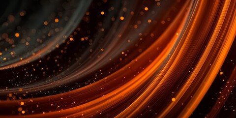Obraz premium Black and orange line with a lot of sparkles. The line is orange and black and it looks like it is moving