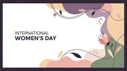 International Women's Day Floral Abstract Background with Copy Space