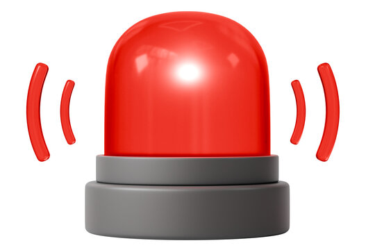 3d emergency siren icon. emergency alert concept. minimal cartoon warning alarm notification for website banner and app ui. isolated on white transparent background. 3d render.