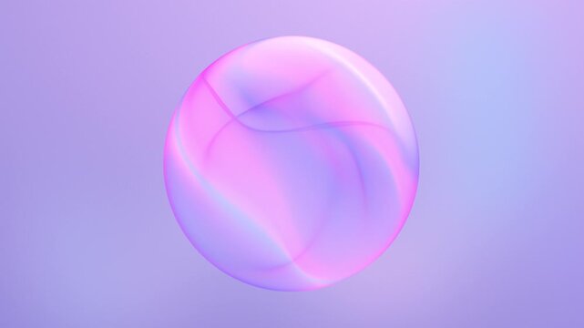 Hologram style sphere. Iridescent prismatic spectral luminous spher glowing neon light based gradient background. round fluid ball modern. Neon core gradient loop. Soft pink. Light rainbow background.