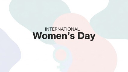 International Women's Day Text with Abstract Shapes Background Stock Media