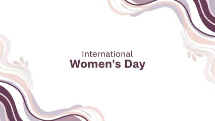 International Women's Day Text with Abstract Swirls Background