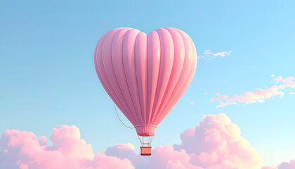 Fototapeta premium Fabric Heart Hot Air Balloon