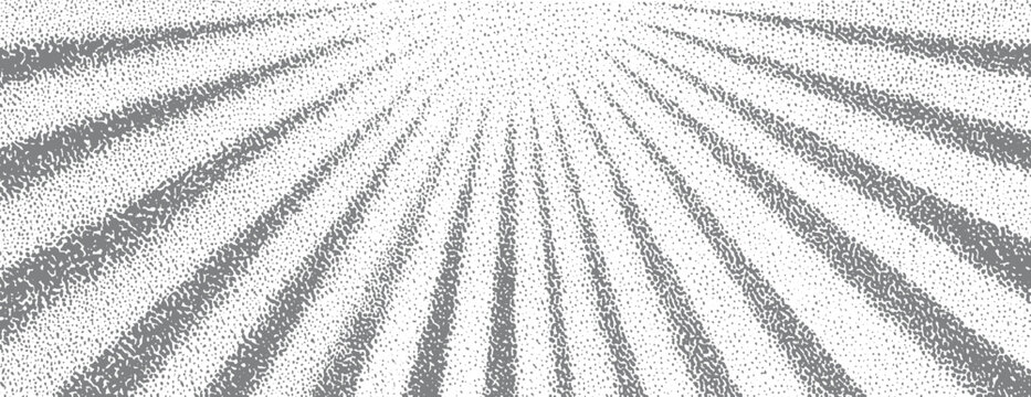 Grey radial stipple pattern emanating from center with diverging lines white
