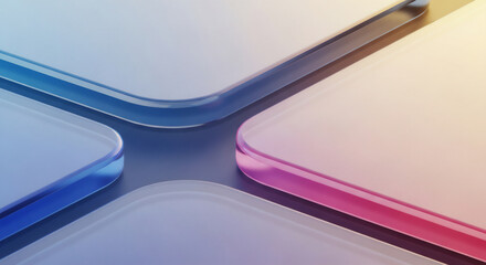 滑らかなグラデーションが流れる抽象背景｜ブルーとピンクの洗練されたモダンデザイン
