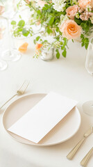Elegant Wedding Menu Mockup With Floral Accents
