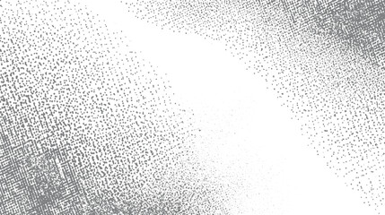 Gray speckle pattern with dense clusters fading to sparse dots on white background