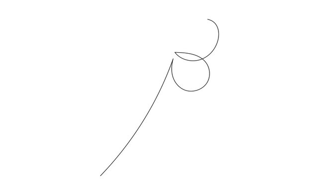 Continuous Single Line Drawing Animation of flowers, Minimalist Monoline Flower Illustration, Simple Linear Flower Line Vector on White Background for Botanical and Nature Design