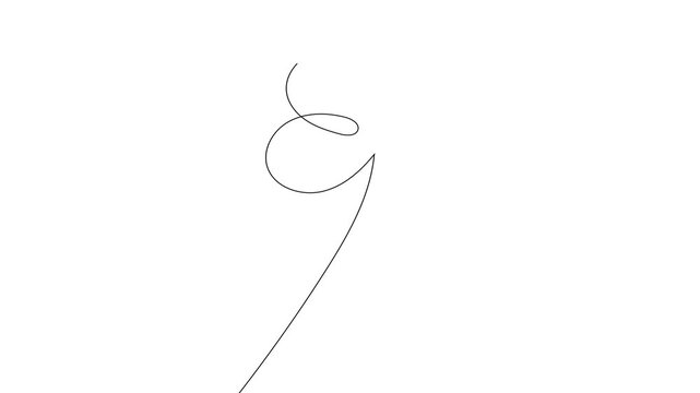 Continuous Single Line Drawing Animation of flowers, Minimalist Monoline Flower Illustration, Simple Linear Flower Line Vector on White Background for Botanical and Nature Design