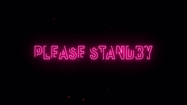 please standby text animation alpha channel background, 4k video