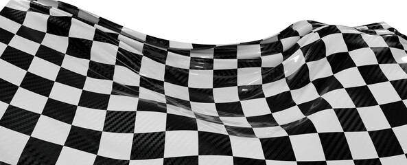 Obraz premium Dynamic image of a checkered flag waving, representing racing, speed, victory, and the finish line. Perfect for motorspo