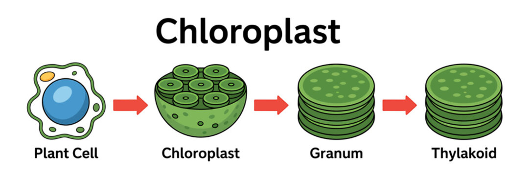 Chloroplast Structure in Plant Cell Diagram Illustration