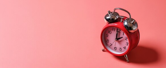 The Alarm Clock on a Pastel Pink Background with Soft Shadow and Minimal Composition