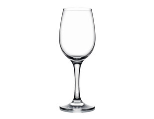 Fototapeta premium Elegant empty wine glass on a stark black background, studio shot