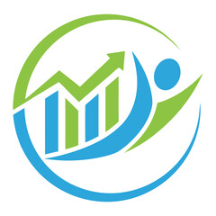 Growth and success business chart with human figure