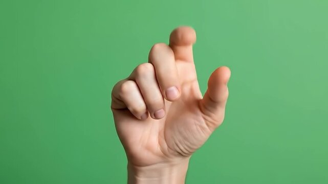 Hand Gesture Thumbs Up Against Green Background on 4k stock footage 