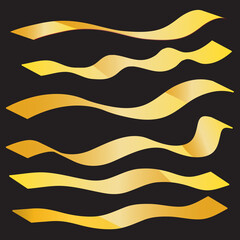 A collection of gold curved banner designs
