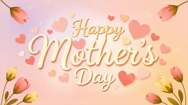 Happy Mother&rsquo;s Day Animated Greeting with Hearts