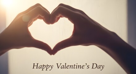 Obraz premium Hands forming a heart shape on valentine's day