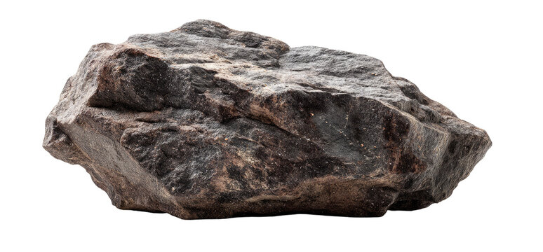 Close-up of a rough, dark gray rock