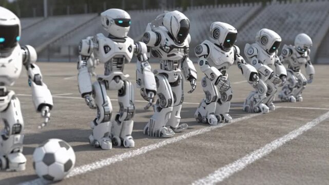 Roboter spielen Fussball