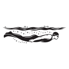 Fototapeta premium Swimmer Performing Butterfly Stroke Underwater.