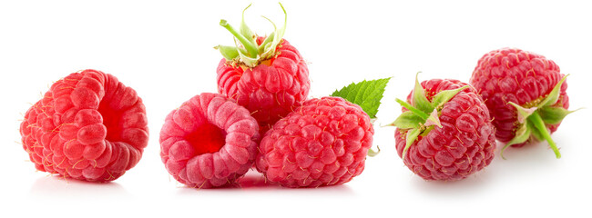 Ripe raspberry isolated on a white background. Ripe raspberries