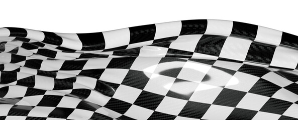 Obraz premium Dynamic image of a checkered flag waving, representing speed, competition, and victory. Perfect for racing, sports, and