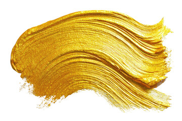 Gold paint stroke, abstract
