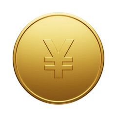 Obraz premium Gleaming Gold Coin Embossed with the Yen Currency Symbol on a Dark Background