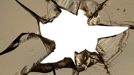 A Hole of glass crack 