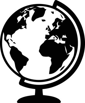 Desk Globe Vector Icon - Education and Geography Symbol