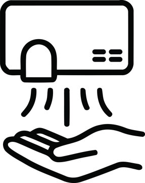 Electric Hand Dryer Line Icon - Bathroom Appliance Symbol