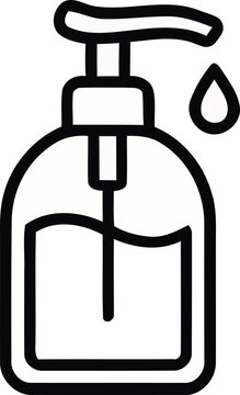Liquid Soap Dispenser Line Icon - Hygiene and Cleaning Symbol