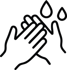 Obraz premium Rubbing Hands Line Icon - Hand Washing Step Symbol