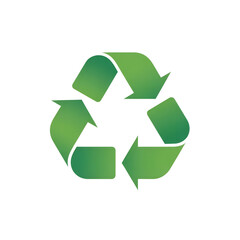 Fototapeta premium A green recycling symbol on a black background representing eco-friendliness