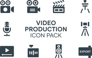 Video Production Icon Pack for Filmmaking and Editing